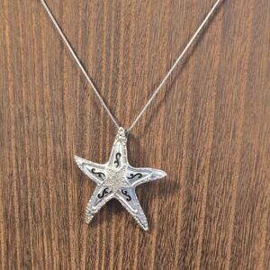 Silver Starfish Pendant Necklace